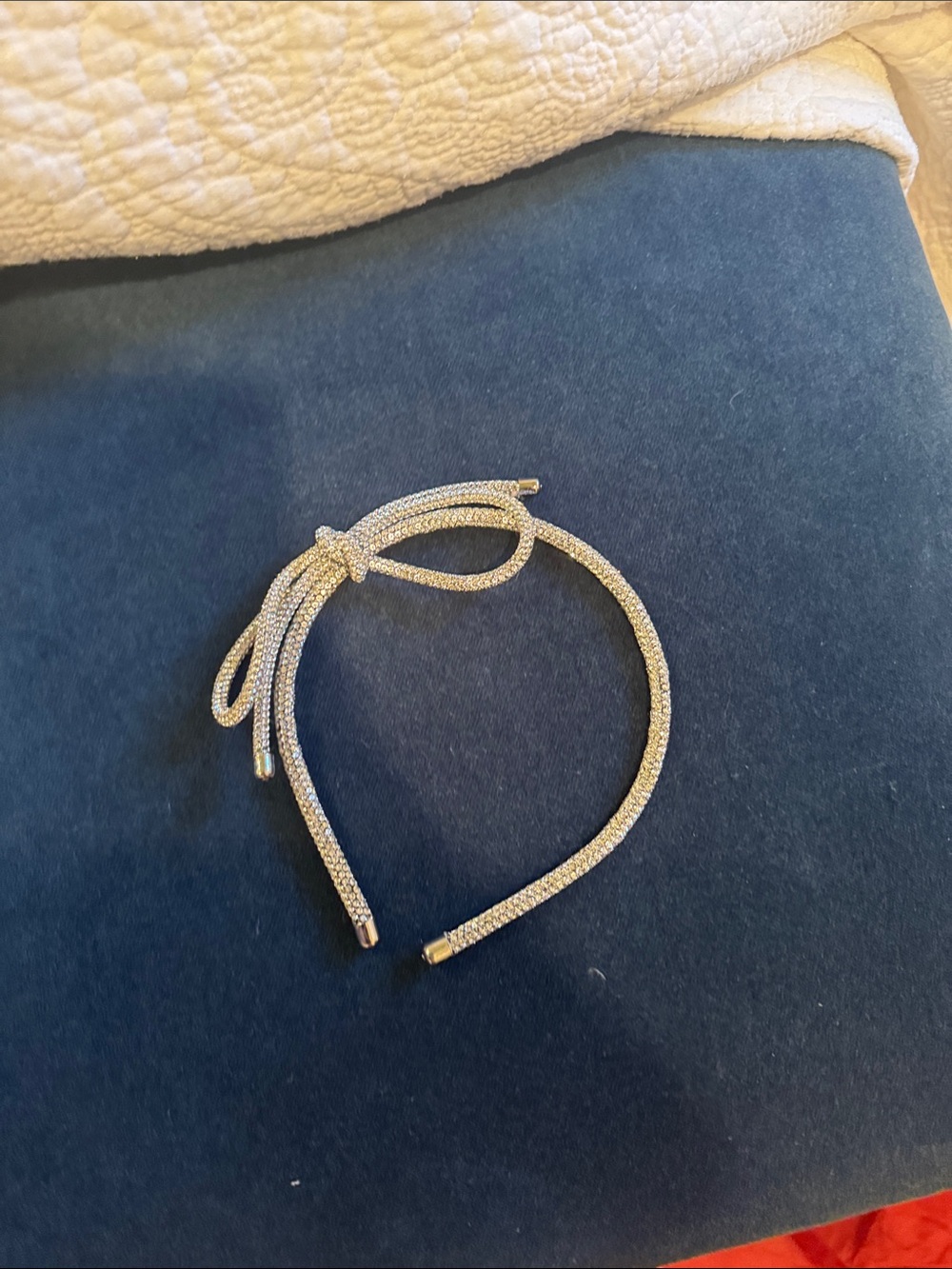 Crystal Bow Knot Headband - Silver